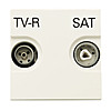 Розетка TV-R-SAT проходная с накладкой, ABB Zenit, цвет серебристый - AB-N2251.8PL