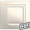 Рамка с декоративным элементом, двойная бежевый, Schneider Unica - SCMGU2.004.25