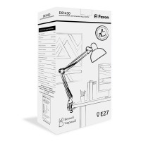 Светильник под лампу Feron DE1430 60W, 230V, патрон E27 на струбцине, белый в каталоге электрики 220.ru, артикул 24232