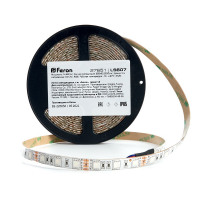 Светодиодная LED лента Feron LS607, 60SMD(5050)/m 14.4W/m 12V IP65 5m RGB в каталоге электрики 220.ru, артикул 27651