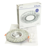 Светильник встраиваемый с белой LED подсветкой Feron CD938 потолочный MR16 G5.3 прозрачный в каталоге электрики 220.ru, артикул 29471