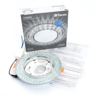 Светильник встраиваемый с белой LED подсветкой Feron CD4020 потолочный GX53 без лампы прозрачный в каталоге электрики 220.ru, артикул 29473