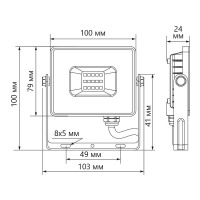 Прожектор светодиодный 2835 SMD 20W 6400K IP65  AC230V/50Hz, черный, LL-919 в каталоге электрики 220.ru, артикул 29492