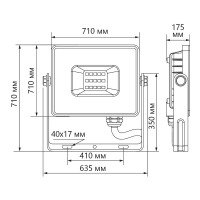 Прожектор светодиодный 2835 SMD 1000W 6400K IP65  AC175-265V/50Hz, черный, LL-930 в каталоге электрики 220.ru, артикул 41159