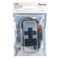 Контроллер для одноцветной светодиодной ленты мини с П/У белый, 12-24V, LD65 в каталоге электрики 220.ru, артикул 48031