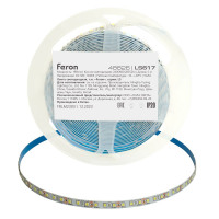 Светодиодная LED лента Feron LS617, 240SMD(2835)/м 19Вт/м 12V 5000*10*1.22мм 3000К, IP20 в каталоге электрики 220.ru, артикул 48826