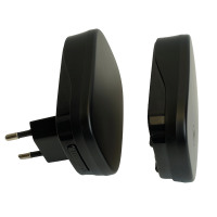 Звонок беспроводной (клавиша и база в розетку) радиочастотный 433MHz, черный, DB-380 в каталоге электрики 220.ru, артикул 48945