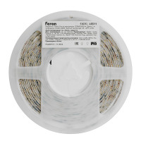 Светодиодная LED лента Feron LS511, 120SMD(2835)/м 11Вт/м 24V 5000*8*1.22мм 4000К IP65 в каталоге электрики 220.ru, артикул 51635
