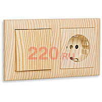 Розетка с заземлением (с з/к), со шторками (сосна) LK60 в каталоге электрики 220.ru, артикул 863225-1