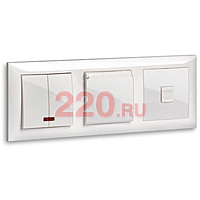 Розетка с заземлением (с з/к), шторками и крышкой (белый) LK60 в каталоге электрики 220.ru, артикул 863404-1