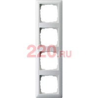 Рамка 4-ная глянцевый белый, Gira Standart 55 в каталоге электрики 220.ru, артикул G021403