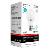 Gauss Лампа Elementary A60 7W 540lm 4100K E27 LED в каталоге электрики 220.ru, артикул GSS-23227A