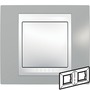 Рамка горизонтальная, двойная хамелеон серый/ бежевый, Unica Хамелеон в каталоге электрики 220.ru, артикул SCMGU6.004.565